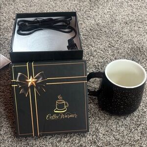 Black Coffee Warmer Set with Mug